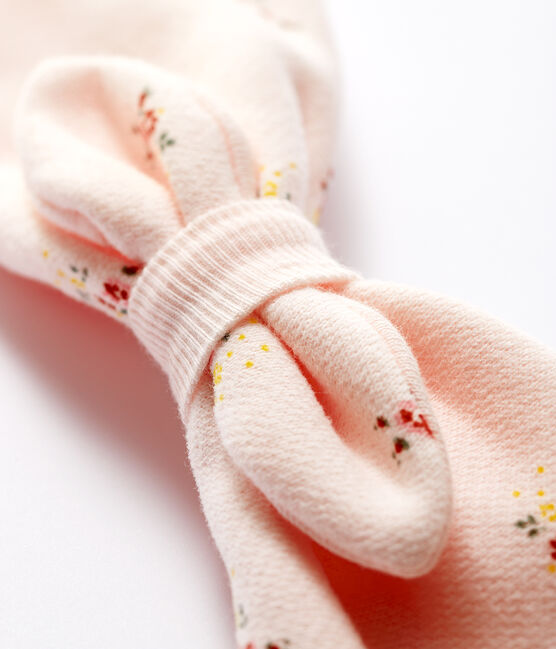 Diadema para el pelo de flores de felpa de bebé niña rosa FLEUR/blanco MULTICO