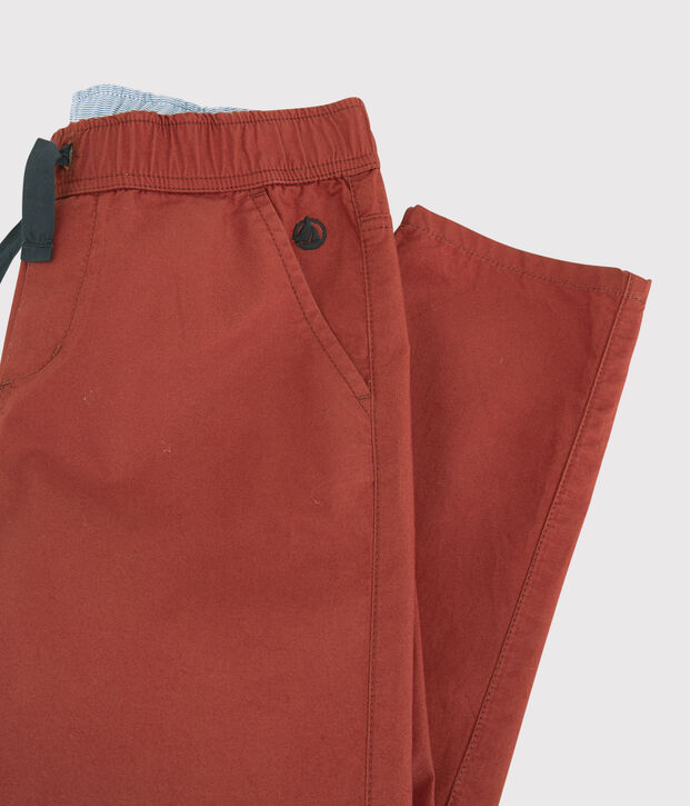 Pantal&oacute;n de corte normal de sarga de algod&oacute;n de ni&ntilde;o marron