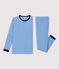 Pijama milrayas de niño de algodón azul RUISSEAU/blanco MARSHMALLOW