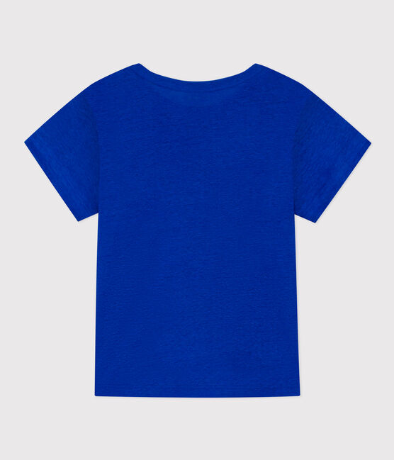 Camiseta L'ICONIQUE de lino de mujer azul PERSE