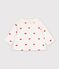 Blusa de terciopelo bordado con estampado de lazos para beb&eacute; crudo/rojo