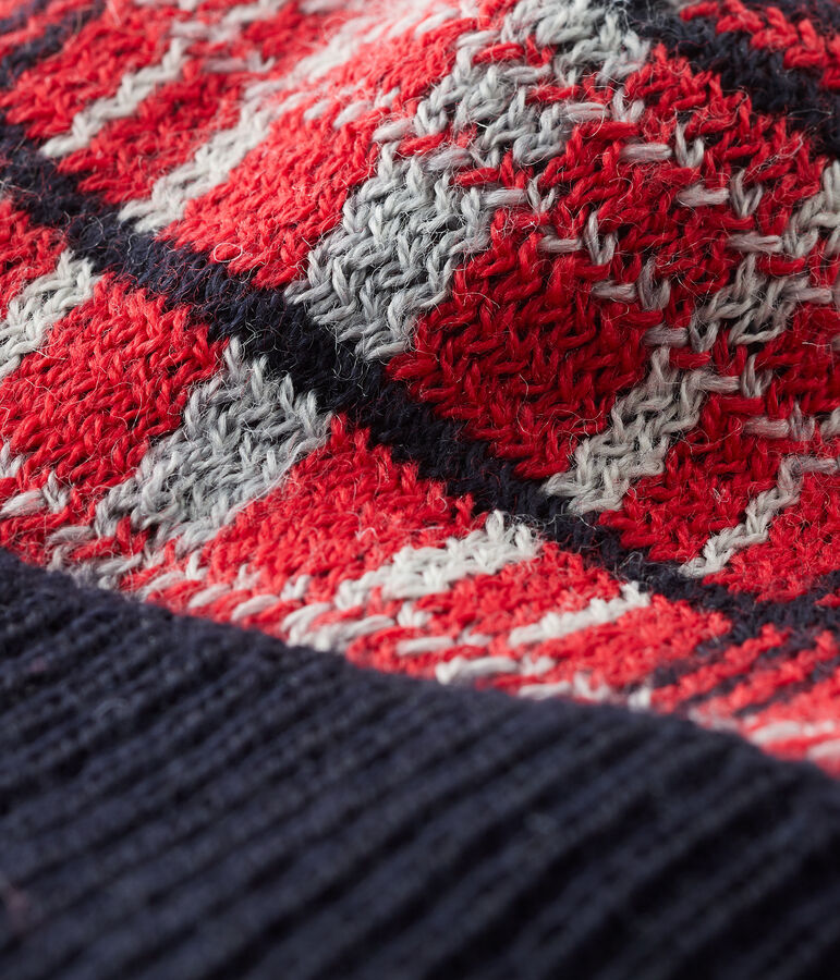 Gorro para beb&eacute; ni&ntilde;o con forro polar rojo/multicolor