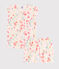 Pijama corto de flores para niña de punto blanco MARSHMALLOW/blanco MULTICO