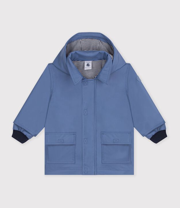Chubasquero liso ic&oacute;nico para beb&eacute; azul