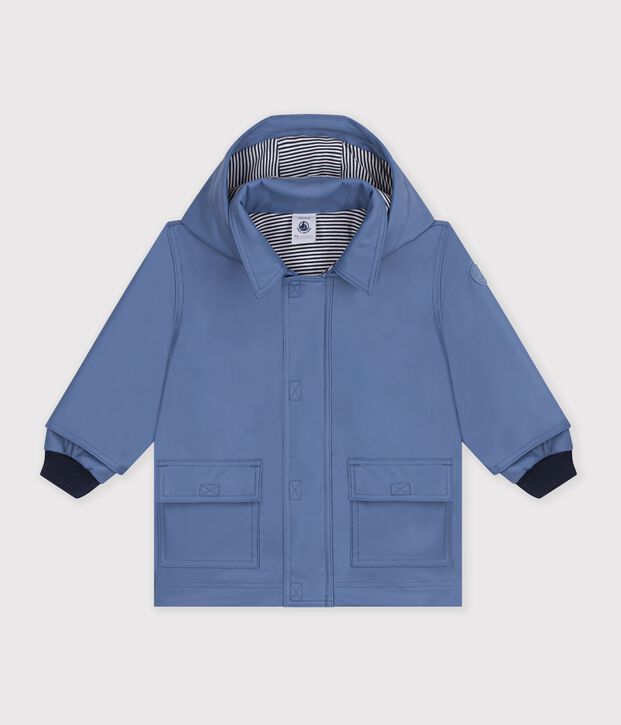 Chubasquero liso ic&oacute;nico para beb&eacute; azul