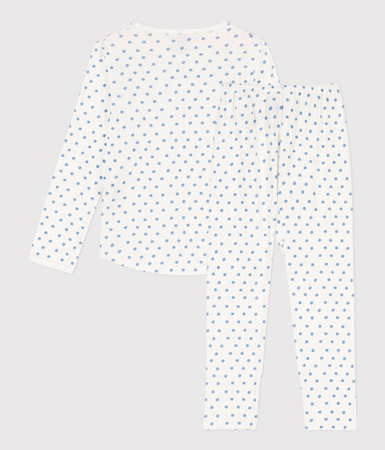 Pijama de algodón de lunares para niña blanco MARSHMALLOW/ EDNA