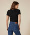 Camiseta Iconique de manga corta de punto liso para mujer negro BLACK