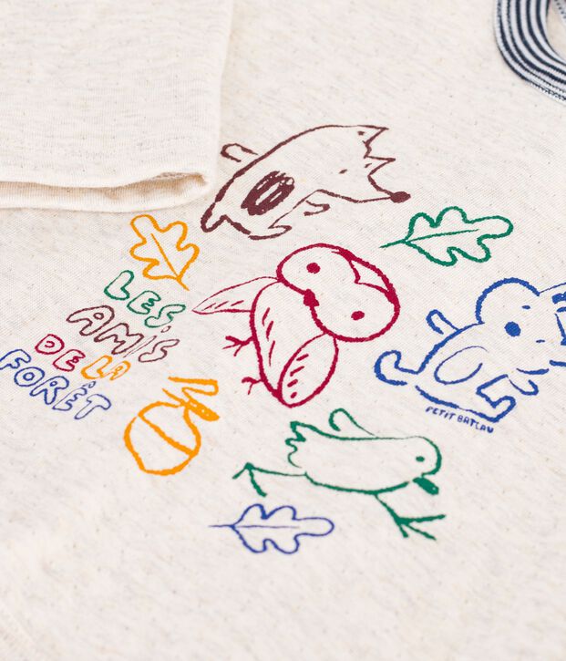 Camiseta de algod&oacute;n de manga larga lisa con estampado para beb&eacute; MONTELIMAR CHINE