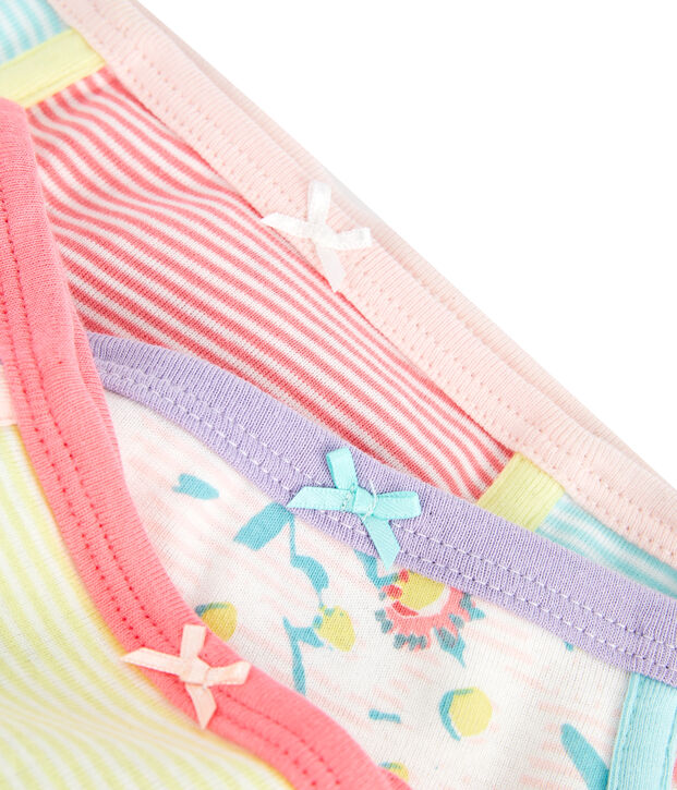 Tres braguitas altas para ni&ntilde;a multicolor