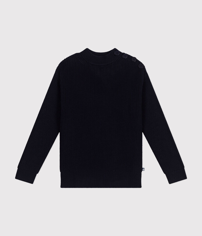 Jersey de punto ingl&eacute;s de algod&oacute;n para mujer azul