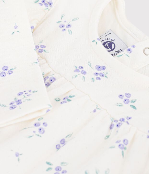 Blusa de algod&oacute;n de manga larga con estampado de flores para beb&eacute; crudo/multicolor