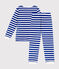 Pijama infantil de terciopelo a rayas azul CALVIN/ MARSHMALLOW