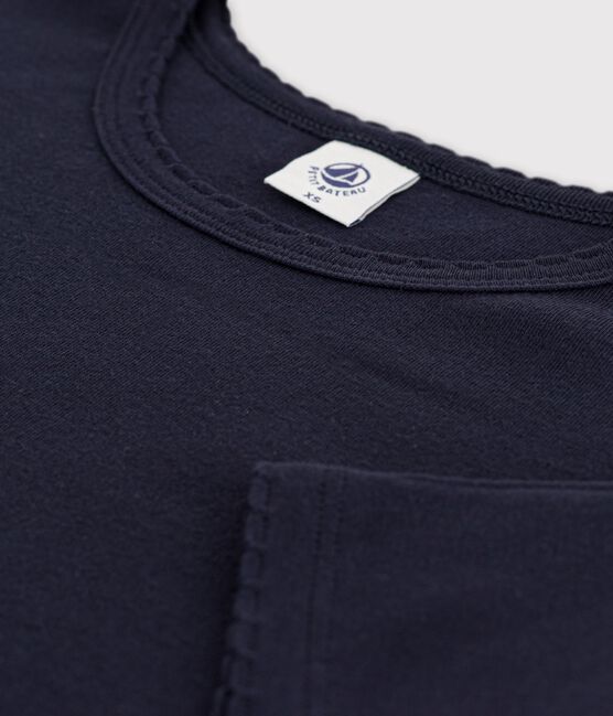 Camiseta ICÓNICA de punto «cocotte» de algodón orgánico para mujer azul SMOKING