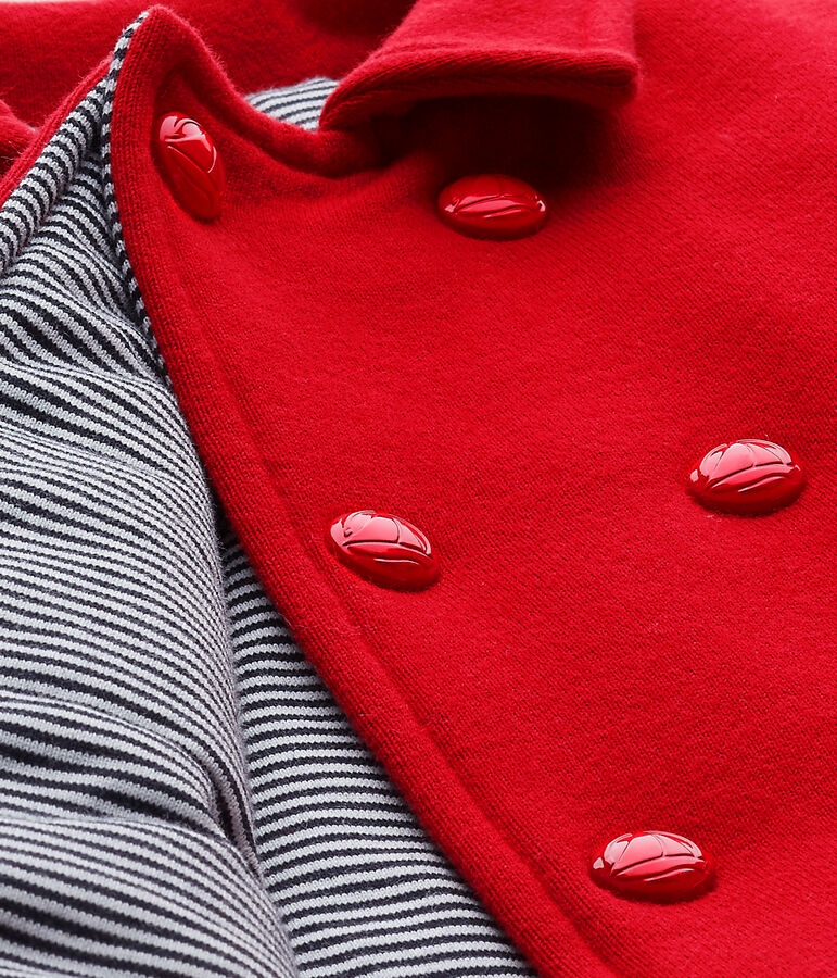 Caban beb&eacute; mixto en mulet&oacute;n. rojo