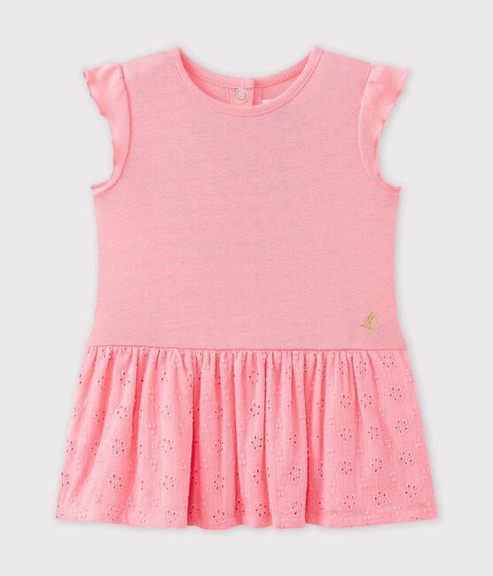 Vestido bebé niña con volantes rosa PETAL