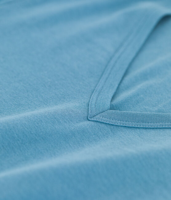 Camiseta L'ICONIQUE de algodón con cuello de pico para mujer azul LAVIS