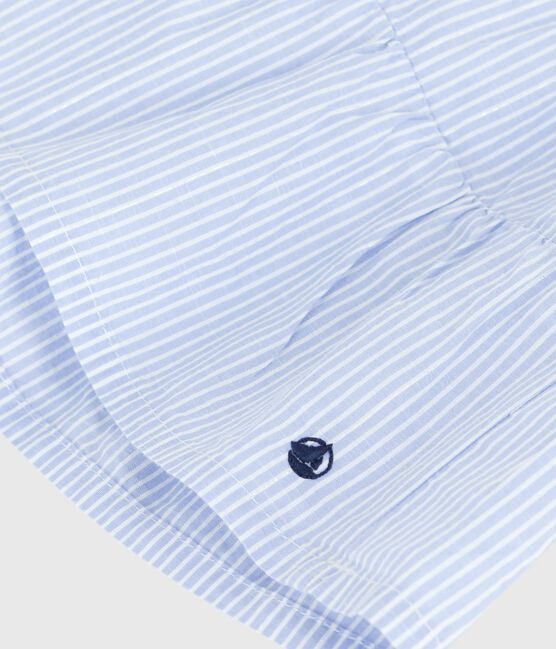 Vestido sin mangas de popelina a rayas para bebé BLEU/ MULTICO