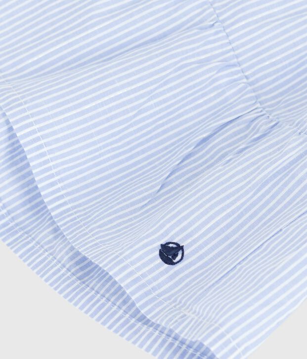 Vestido sin mangas de popelina a rayas para beb&eacute; azul/multicolor