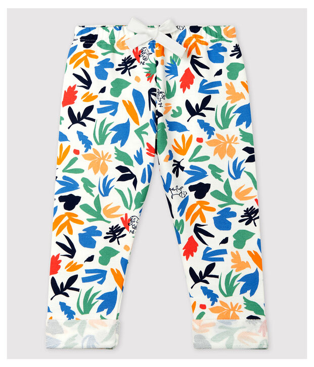 Pantal&oacute;n de estilo sarag&uuml;elles de beb&eacute;. blanco/multicolor