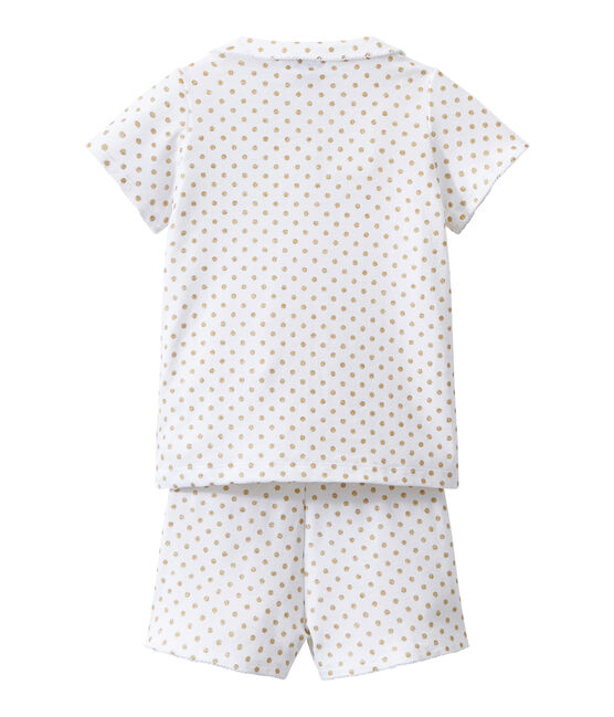 Pijama corto para niña blanco ECUME/amarillo DORE