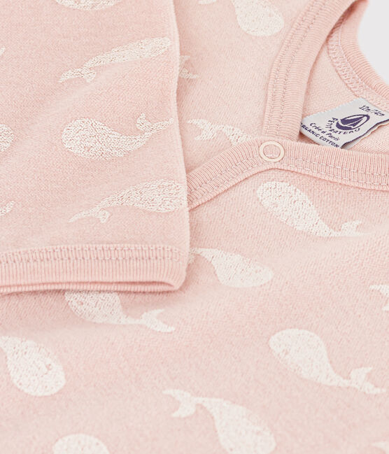 Pelele de terciopelo con ballenas rosas SALINE/ MARSHMALLOW