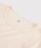 Camiseta de lana y algodón para mujer rosa FLEUR