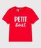 Camiseta de manga corta con motivo de algodón de bebé rojo PEPS