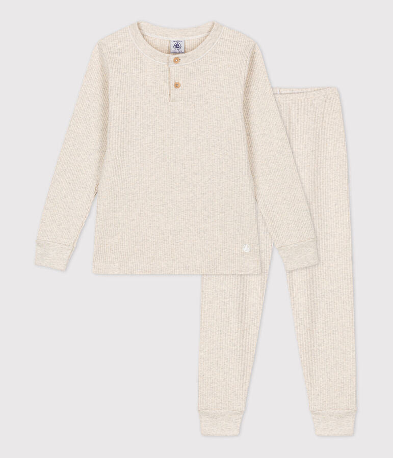 Pijama de algod&oacute;n para ni&ntilde;o/ni&ntilde;a beige