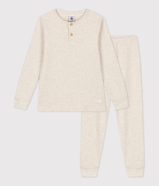 Pijama de algodón para niño/niña beige MONTELIMAR CHINE