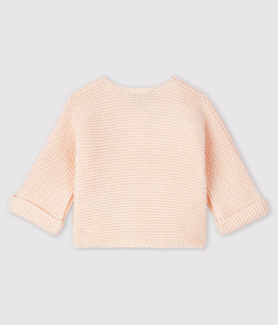 Cárdigan de punto de bebé de algodón orgánico rosa FLEUR