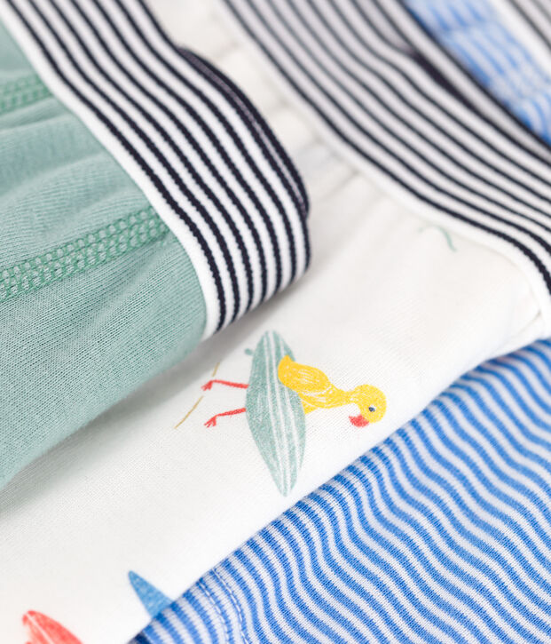 Juego de 3 b&oacute;xeres infantiles de algod&oacute;n con estampado de surfistas multicolor