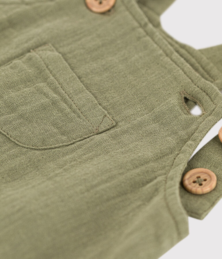 Peto corto de gasa de algod&oacute;n para beb&eacute; verde