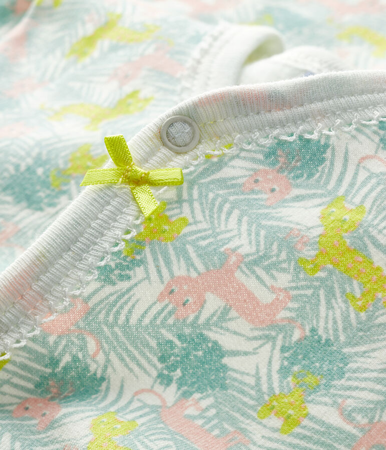 Pijama de mulet&oacute;n para beb&eacute; de ni&ntilde;a blanco MARSHMALLOW/blanco MULTICO