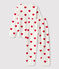 Pijama infantil con corazones de felpa blanco MARSHMALLOW/rojo TERKUIT