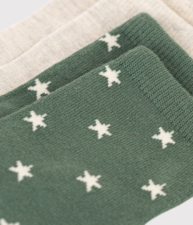 2 pares de calcetines de algod&oacute;n con estrellas para ni&ntilde;os multicolor