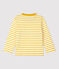 Camiseta a rayas de algodón de bebé blanco MARSHMALLOW/amarillo BOUDOR
