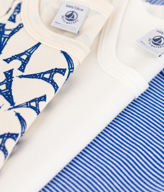 Juego de 3 camisetas de tirantes de algodón París para niño variante 1