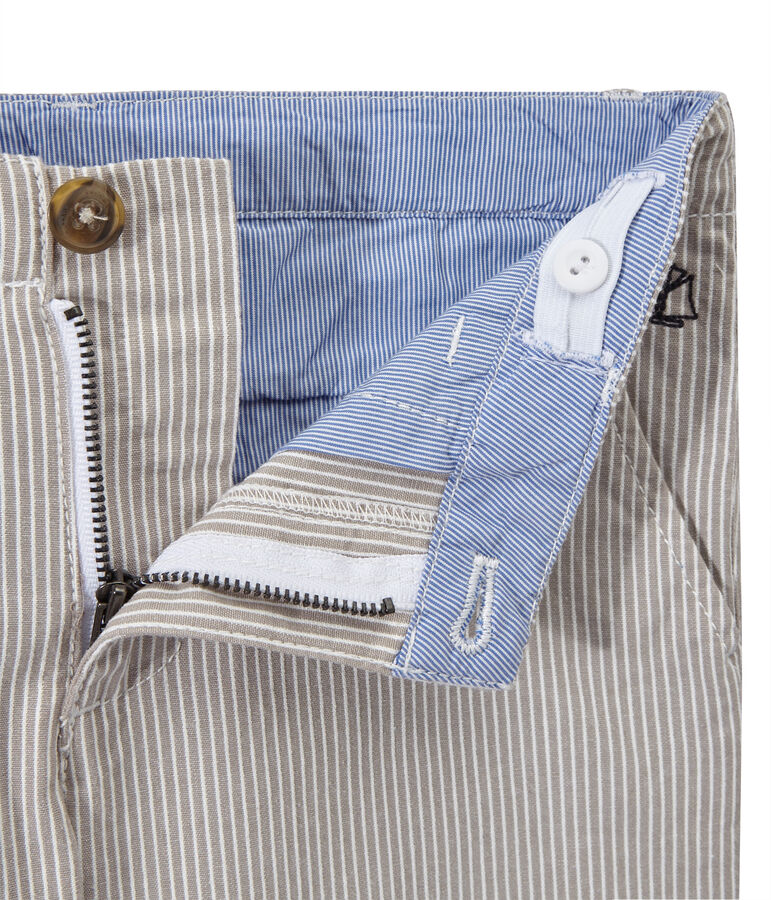 Bermuda para ni&ntilde;o a rayas gris/blanco