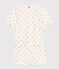 Pijama corto de algodón con estampado de corazones para mujer blanco MARSHMALLOW/blanco MULTICO
