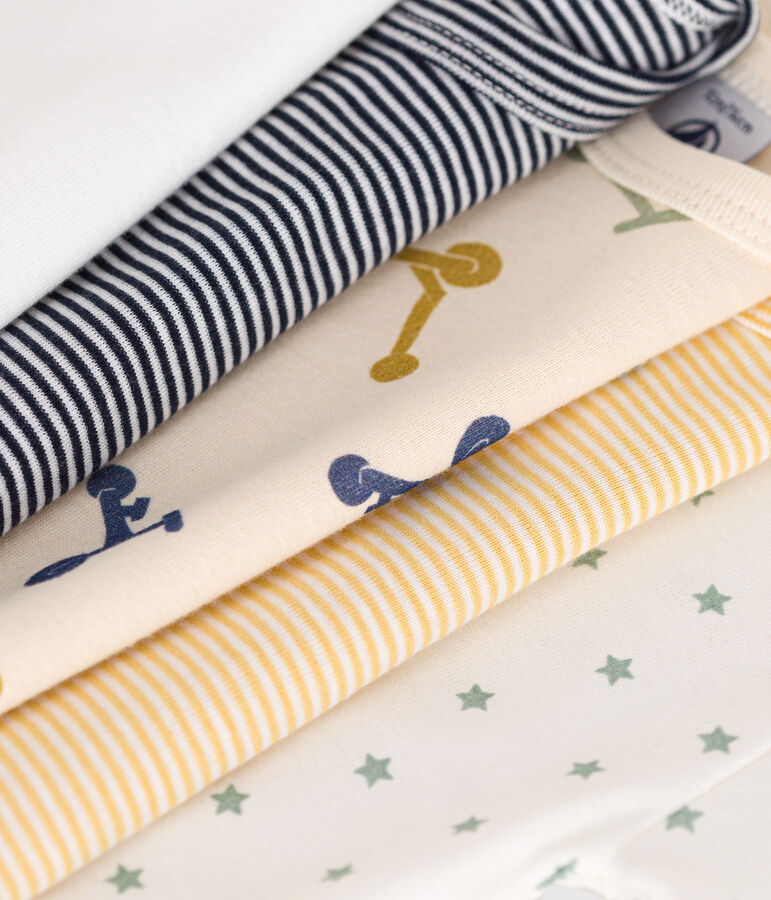 Juego de 5 bodis de algod&oacute;n de manga larga con motivo de patinete para beb&eacute; multicolor