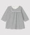 Vestido a rayas de túbico con manga larga para bebé para niña blanco MARSHMALLOW/azul SMOKING