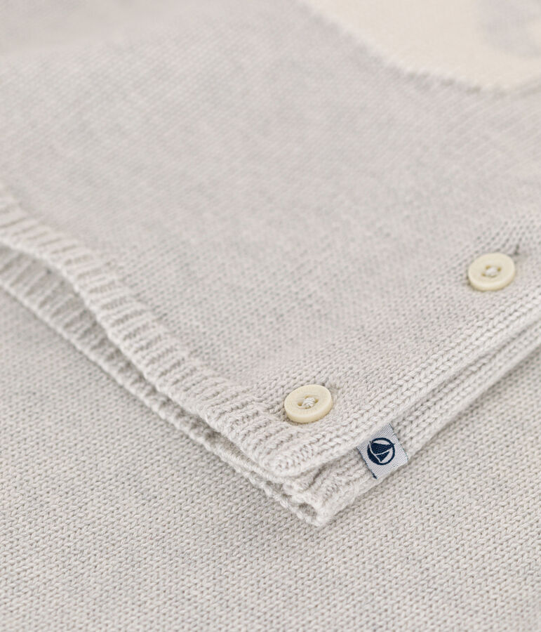 Conjunto de 2 prendas de punto tricotado de lana y algod&oacute;n para beb&eacute; beige