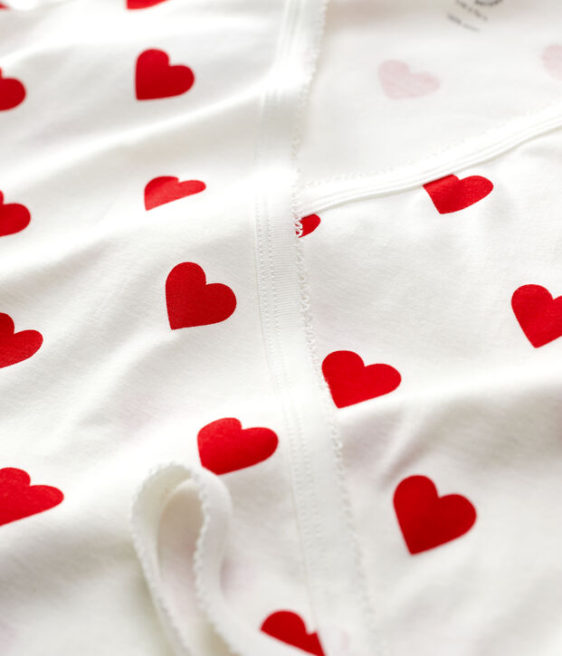 Rebeca cruzada de algod&oacute;n ORG&Aacute;NICO de mujer blanco/rojo