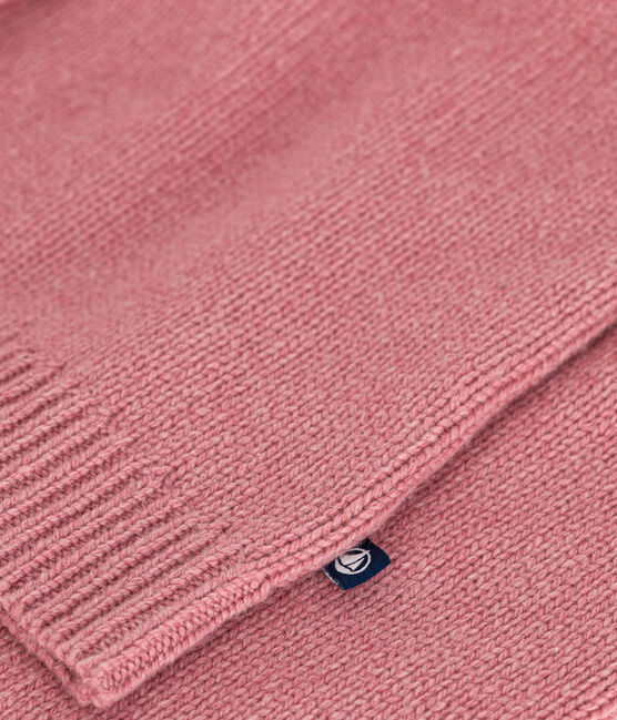 Cárdigan de jacquard de lana y algodón para niña rosa ROSEWOOD/ AVALANCHE