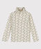 Camiseta de cuello alto de algodón con estampado de flores para niña blanco AVALANCHE+VALLEE/ MULTICO