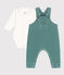 Conjunto de peto de terciopelo y body para bebé verde BRUT