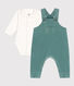 Conjunto de peto de terciopelo y body para bebé