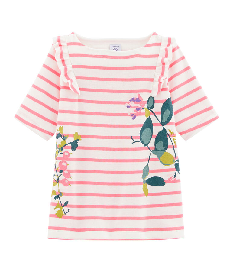 Camiseta de ni&ntilde;a blanco MARSHMALLOW/rosa CUPCAKE