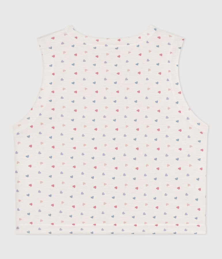 Chaleco reversible de algod&oacute;n estampado para beb&eacute; blanco/multicolor