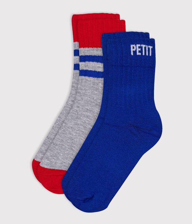 2 pares de calcetines infantiles deportivos de algod&oacute;n multicolor